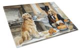 Golden Retriever Fall Kitchen Pumpkins Glass Cutting Board Decorative Tempered Glass Kitchen Cutting and Serving Board Large Size Chopping Board