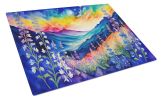 NEW Delphinium in Color Glass Cutting Board Decorative Tempered Glass Kitchen Cutting and Serving Board Large Size Chopping Board