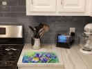 NEW Tennessee Iris in Watercolor Glass Cutting Board Decorative Tempered Glass Kitchen Cutting and Serving Board Large Size Chopping Board