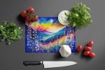 NEW Delphinium in Color Glass Cutting Board Decorative Tempered Glass Kitchen Cutting and Serving Board Large Size Chopping Board