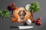 NEW Brittany Spaniel Fall Glass Cutting Board Decorative Tempered Glass Kitchen Cutting and Serving Board Large Size Chopping Board