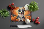 NEW Australian Shepherd Terrier Fall Glass Cutting Board Decorative Tempered Glass Kitchen Cutting and Serving Board Large Size Chopping Board