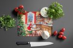 NEW Cookies with Santa Claus Mrs. Claus Glass Cutting Board Decorative Tempered Glass Kitchen Cutting and Serving Board Large Size Chopping Board
